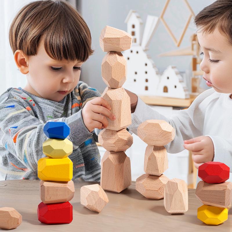 Colorful Stacking Stones: Hand-Eye Coordination Game for Kids