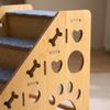 Wooden Pet Staircase Carpeted 4-Step Pet Stairs Dog Steps with Carpet Indoor Furniture Wide for Small Dogs, Bedside, Sofa