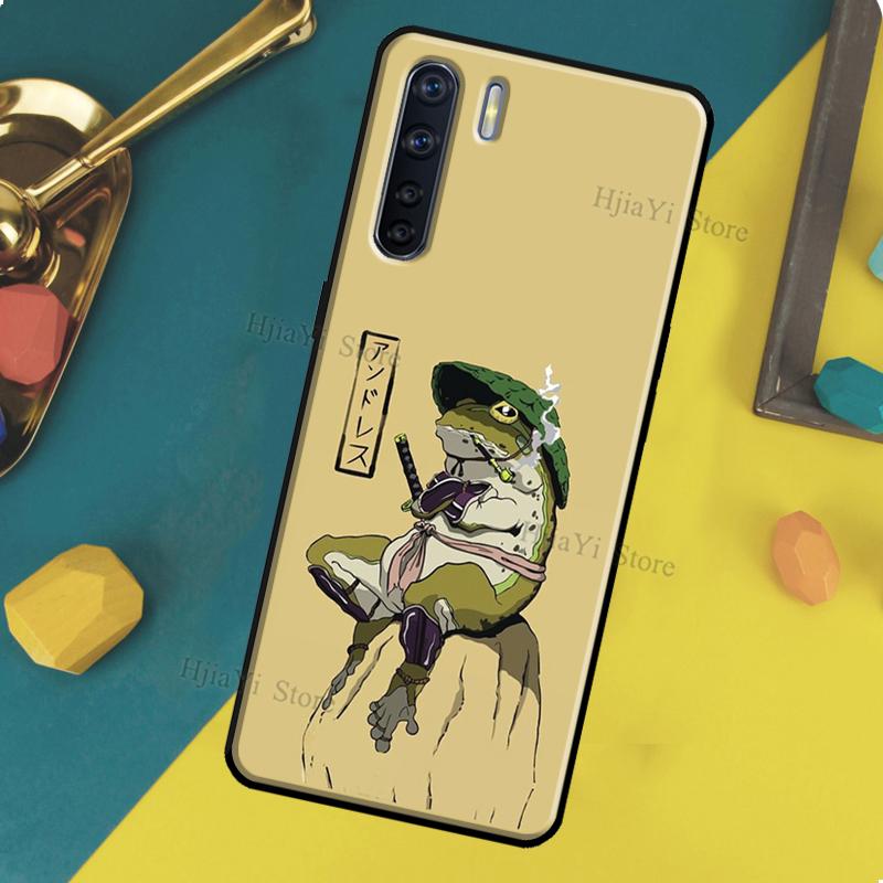 Cute Cartoon Frog Case For OPPO A96 A76 A16 A94 A74 A54 A77 A17 A16 A52 A72 A91 A93 A5 A9 A31 A53 A57s Cover