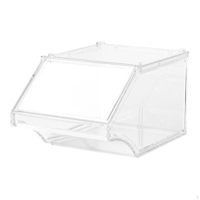 Acrylic Storage Bin Bread Box Food Container Front Opening Dried Fruit Cereal Snack