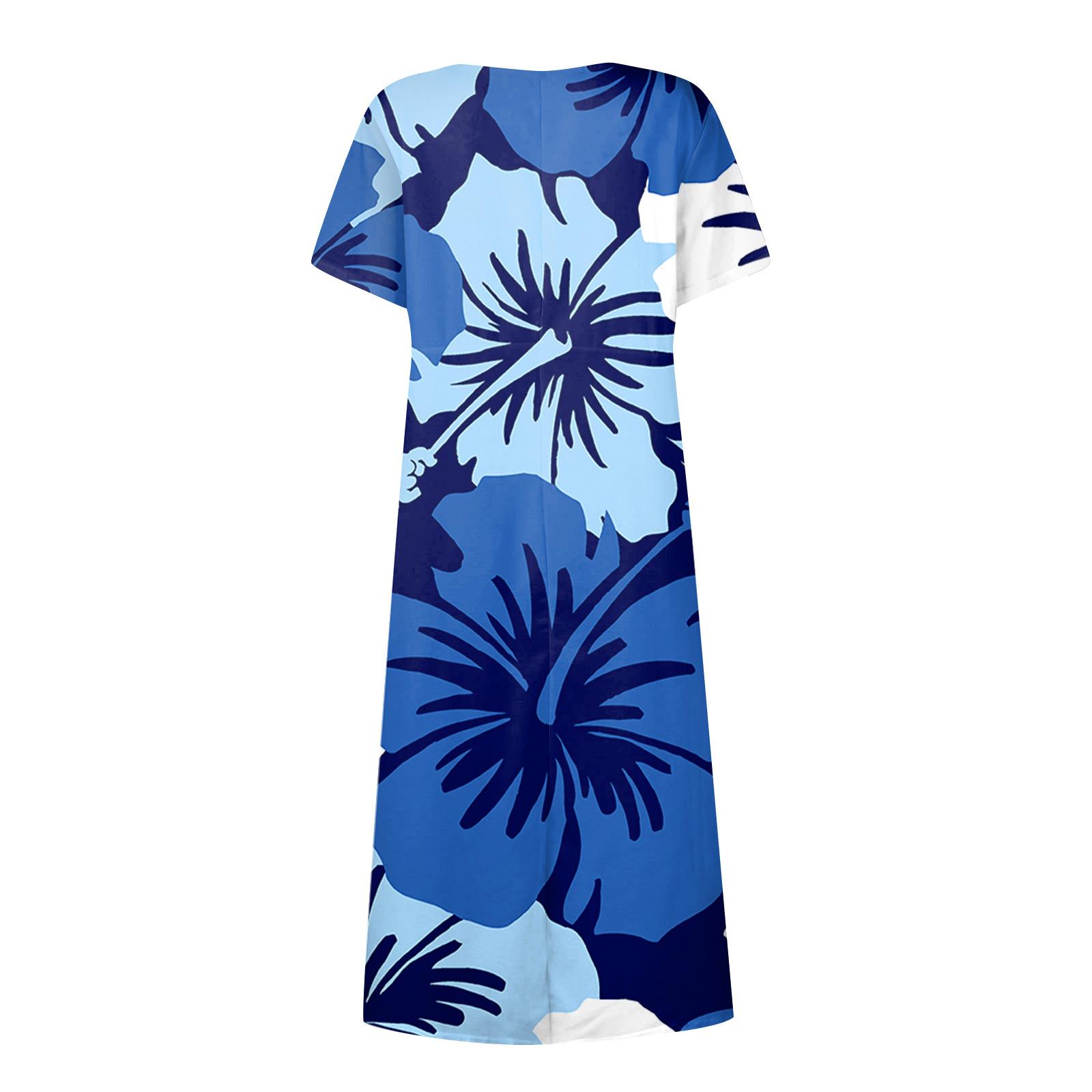 Модное женское летнее платье с круглым вырезом и повседневным модным пуловером с принтом — фото 5