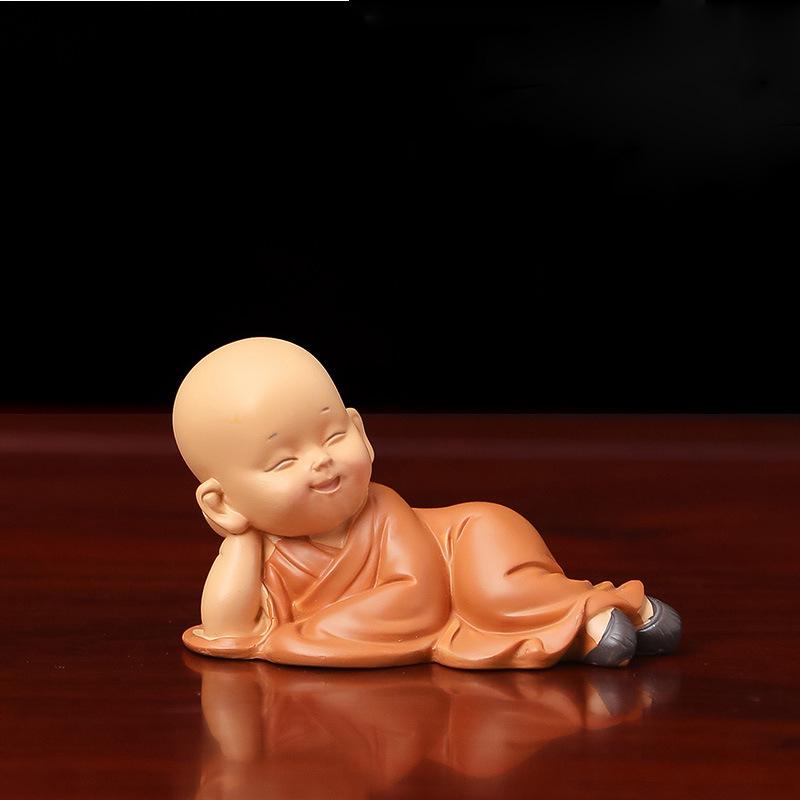 Huineng Zen Kunstharz Mönchsfigur - Hochwertige Desktop-Dekoration