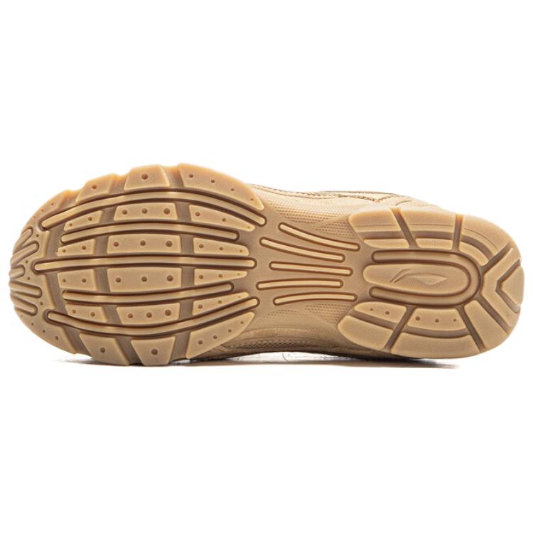 Li Ning Fashionable Simple Versatile Shock Absorbing Wear Resistant Low Top Casual Shoes Women Sneaker Tea-Brown AZGV030-1