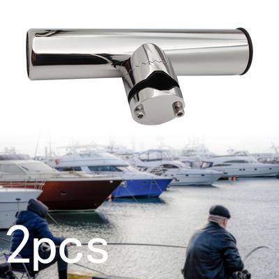 2 Fishing Rod Holders for Marine Use, Rail Mounted Support Poles
