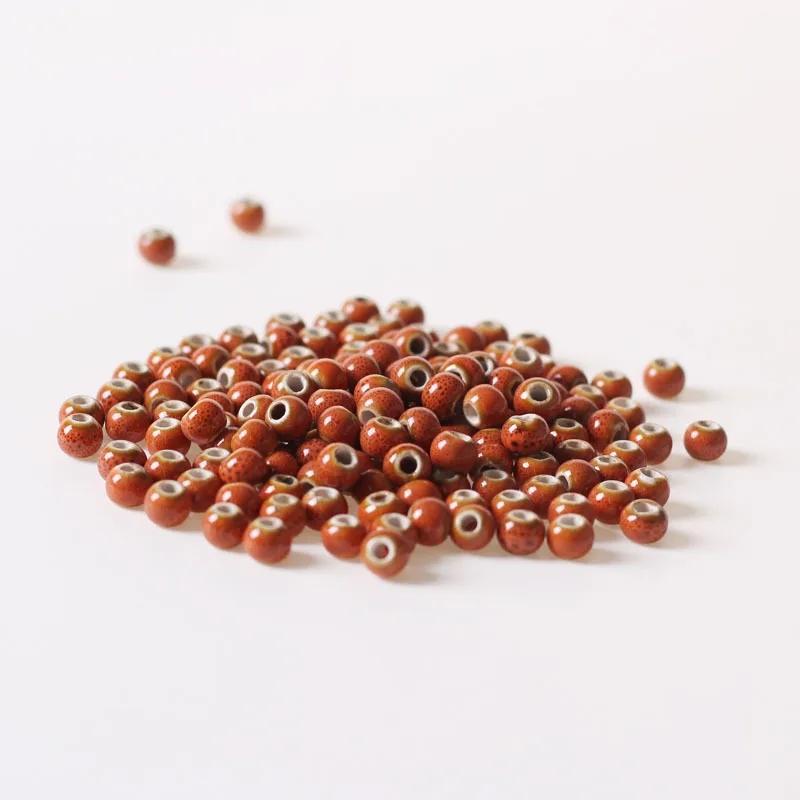 (50 Pcs/Lot) 6mm Round Ceramic Beads DIY Porcelain Loose Beads For Necklace Bracelet Jewelry Making