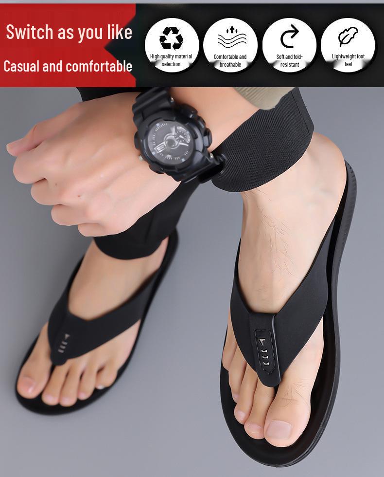Men's 2026 Trendy Casual Non-slip Beach Flip-Flops: Comfortable & Breathable Thong Sandals
