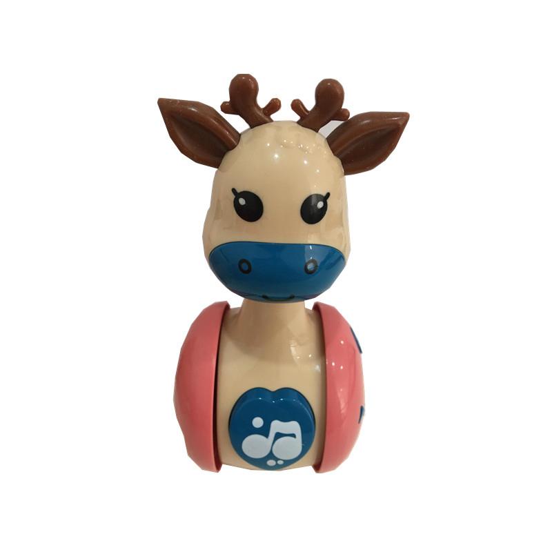 Sliding Deer Baby Tumbler Rattle Learning Education Toys Newborn Teether Infant Hand Bell Mobile Stroller Music Roly-poly Toy