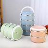 Simple Green Stainless Steel Multi-layer Lunch Box Suitable Office Worker Portable Insulated Dinner Box Large Capacity Rice Box