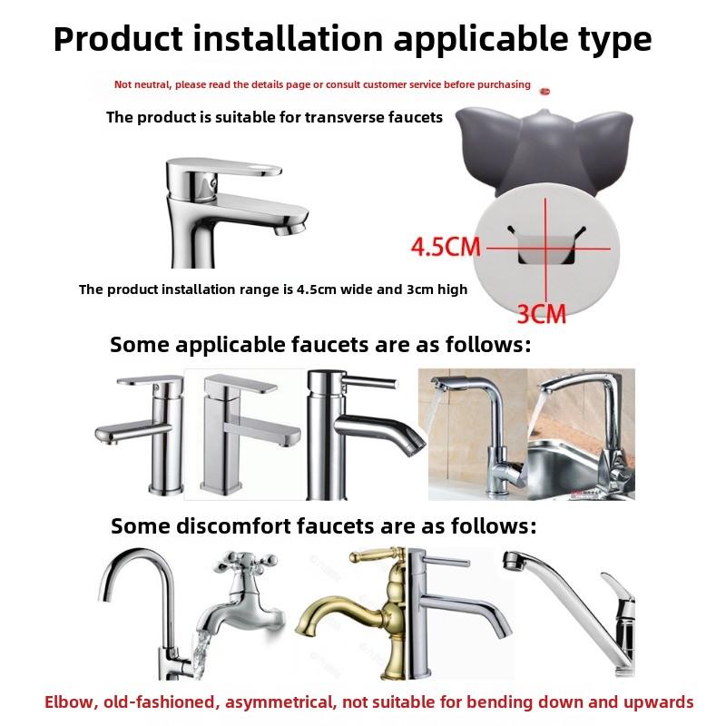 Upgraded Version Baby Silicone Faucet Splash Proof Extender Child's Cartoon Bathroom Faucet Extender Faucet Auxiliary Wash Hand