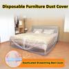 Disposable Waterproof Transparent Dust Cover with Elastic Band, Full Enclosure Design for Furniture & Bed, Easy Protective Cover