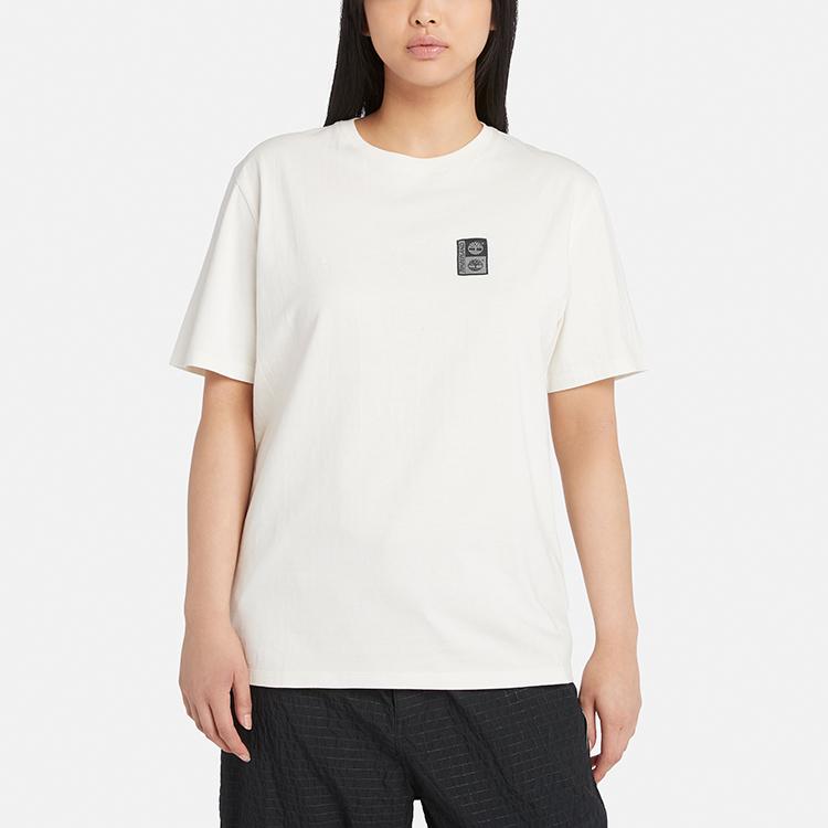 Timberland Casual Breathable Reflective T-Shirt Unisex Tops Vintage-White A2R85-CM9