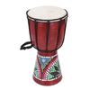 Djembe Drum 4 Inch Red Color Hand Painted Pattern Classical African Djembe for Beginner