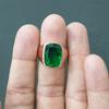 Cushion Cut Green Tourmaline Sterling Silver Rose Gold Fill Ring Jewelry, Unique Statement Tourmaline Ring