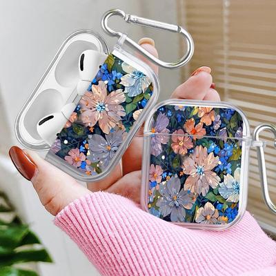 Belle Coque à Motif Floral Pour Airpods 2 Pro2 3 1 Pro3 4 Pro Coques Transparentes pour Écouteurs Housse
