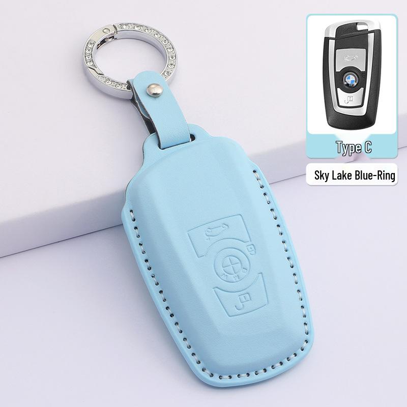 Housse en Cuir pour Clé à Lame BMW Série 5, Série 3, X3, X1, X5, X6 avec Boucle