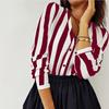 SCIONE Women Casual Striped Shirts Female Loose Autumn Turn Down Collar Shrit Office Blouses Top