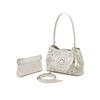 Daks Ivory Leather Flower Punching Shoulder Bag   Dcba6e587iv