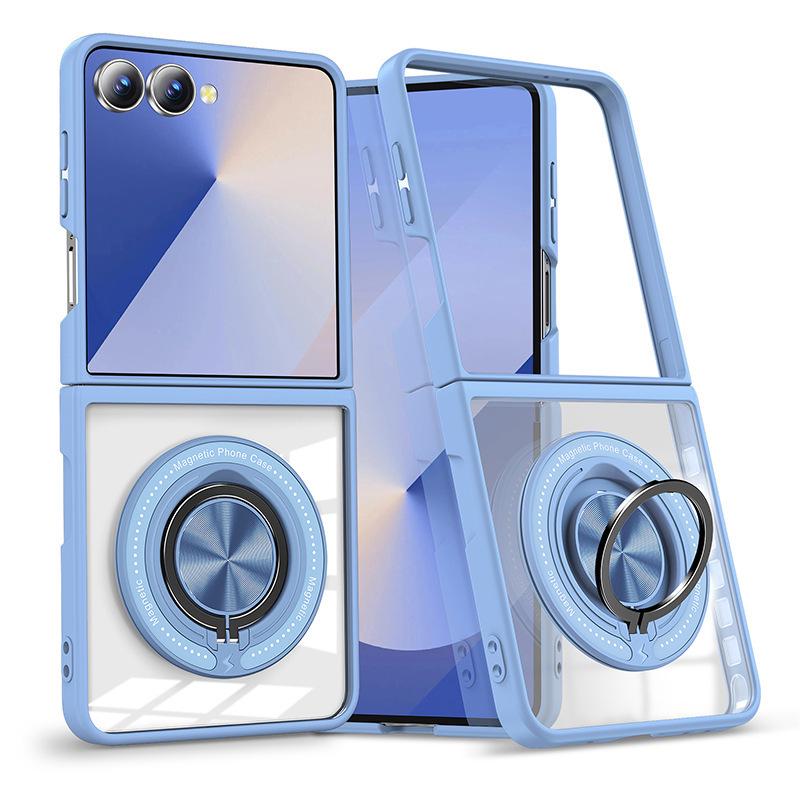 Samsung Z Flip7/6/5 360° Rotating Magnetic Wireless Charging Drop-Proof Clear Case