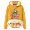 Women's Fashion Hooded Padded Thickened Warm Christmas Printed Loose Pullover Sweatshirt