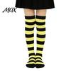Comic-Ausstellung Outfit Accessoires Gestreifte Oberschenkelhohe Socken für Damen Mädchen, Über dem Knie Strümpfe, Mode Festlich Winter Strumpfwaren Weich Dehnbar