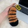 2025 New Plush Pendant Tiger Tail Claws Real Rex Rabbit Hair Tiger Spot Leopard Print Keychain Bag Pendant Lucky