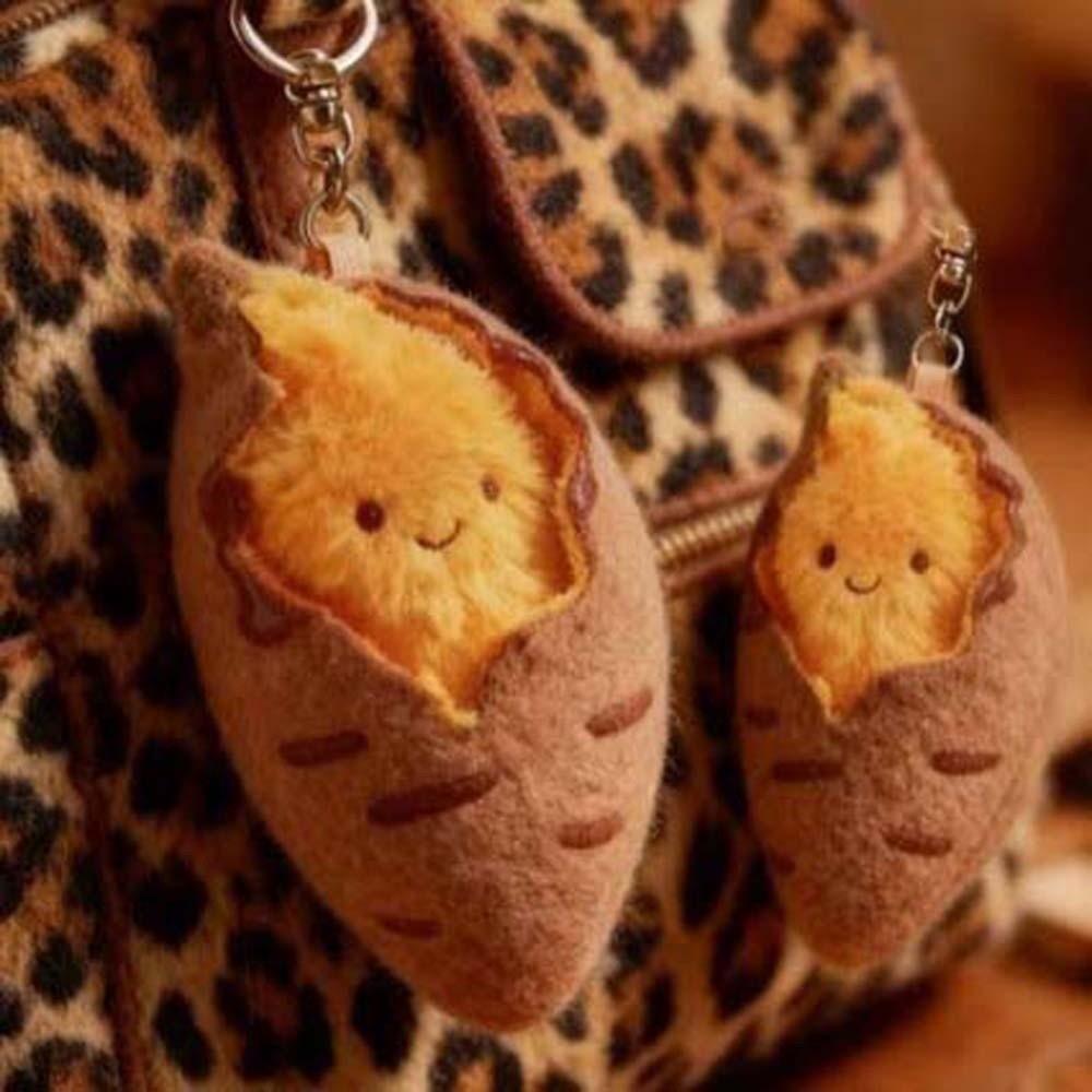 Soft Roasted Sweet Potato Pendant PP Cotton Plush Doll Key Ring  Festival Gifts