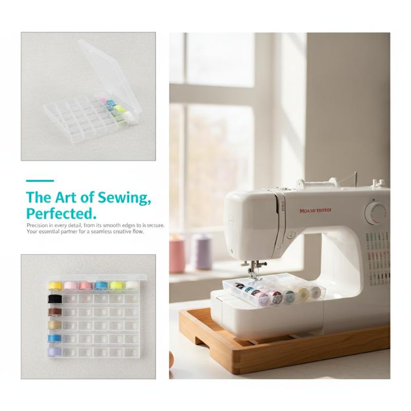 36 Grids Transparent Plastic Bobbin Storage Box Sewing Thread Bobbin Case For Colorful Plastic Bobbins For Home Sewing Machines