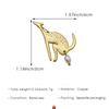 Cute Fun Gold Matte Kangaroo Pearl Tassel Broochs for Women Suit Corsage Stainless Steel Animal Pin Jewelry Accessories