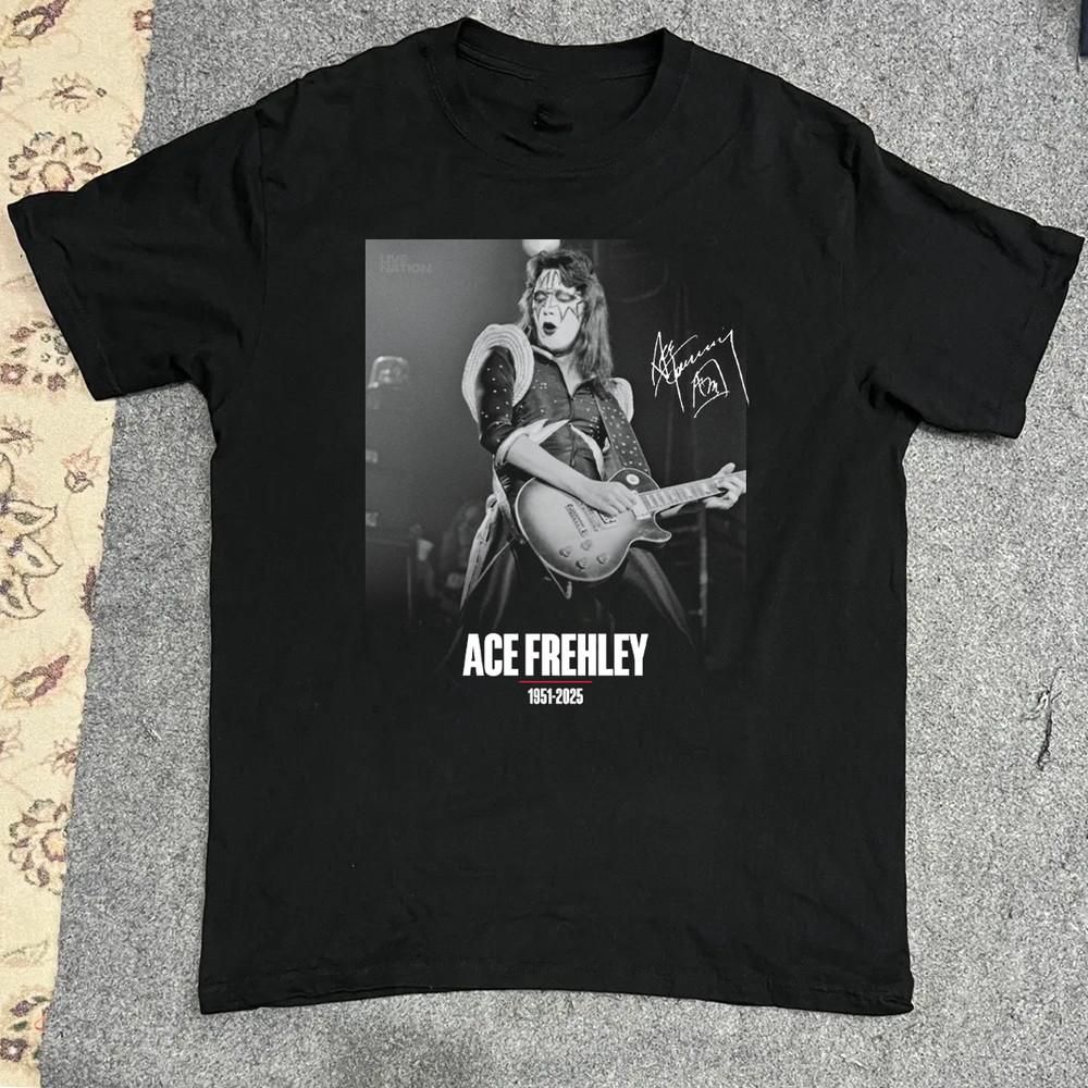 

Ace Frehley 1951-2025 T Shirt All Size S-5XL AG02 Unisex T-Shirt L