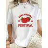 Oversized T-Shirt Black Strawberry Festival Graphic Print With Text A Berry Good Time Casual Wear For Summer Outings And Festivals