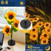 Sunflower Solar Garden Lights - Waterproof Outdoor Decoration, 40H Powered, 2pcs