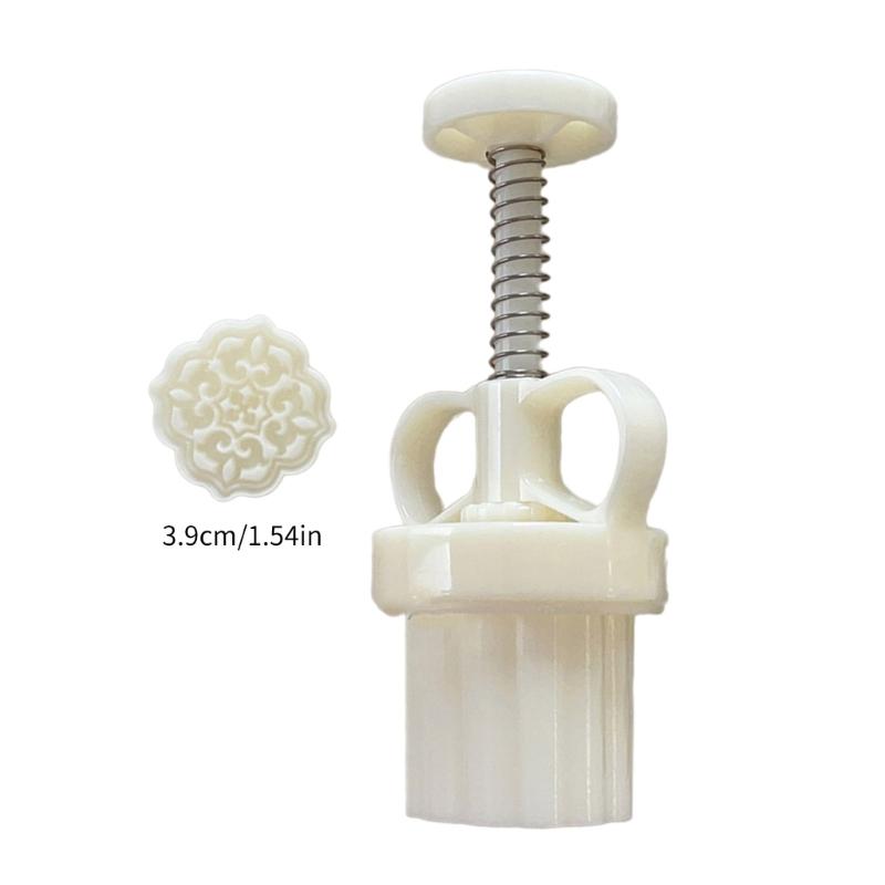 Plastic Mooncake Moulds Pastry Mold Mooncake Baking Tools Flower Shaped ABS Material Mooncake Stamps for Festival Baking