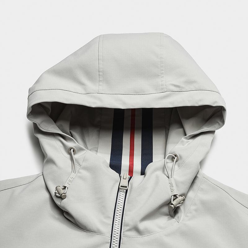 FILA Heritage Fashionable Comfortable Color Block Woven Hooded Jacket Men jackets Rock-Cloud F11M548703FLK