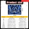 2D Luxury Blue Gold 60th Birthday Background Fabric Birthday Party Decoration Banner
