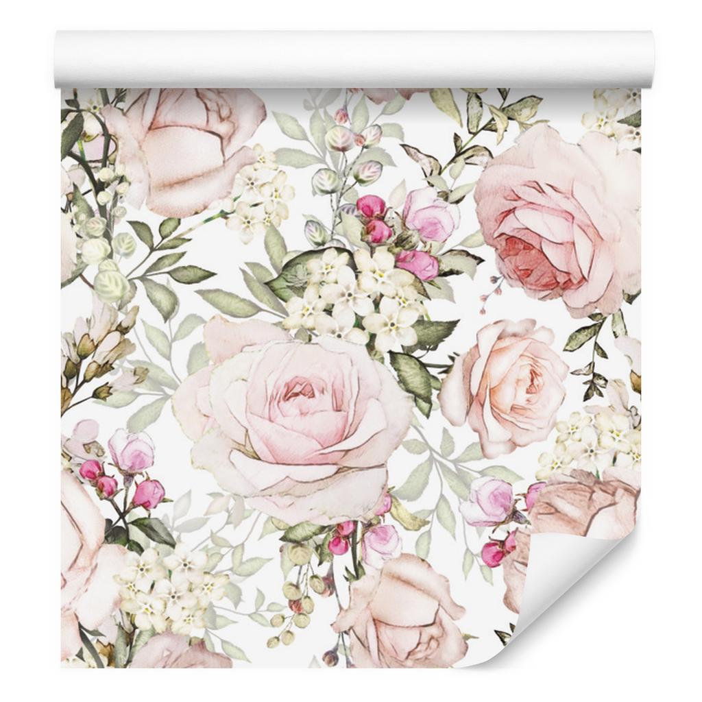 Wallpaper Roses among leaves for living room and bedroom 50x1000