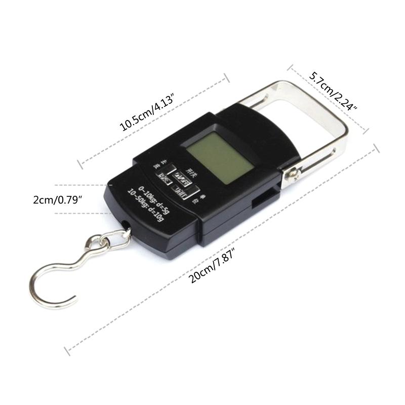Bilancia per Bagagli Fish Scale 110lb/50kg con Display LCD Retroilluminato Bilancia Digitale da Pesca Bilancia Portatile da Appendere Bilancia per Valigie