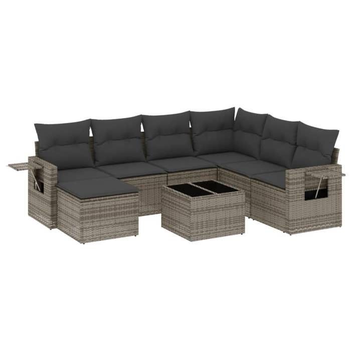 VidaXL Garden Lounge Set with Cushions 8 Pcs, Patio Sofas, Patio Furniture Set, Outdoor Furniture, Grey 3220509