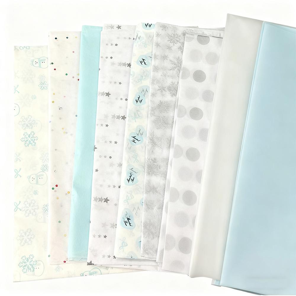 Ins Style High Beauty Blue White Winter Series Snow Pear Paper Collection DIY Large Sheet Decorative Gift Wrapping Paper