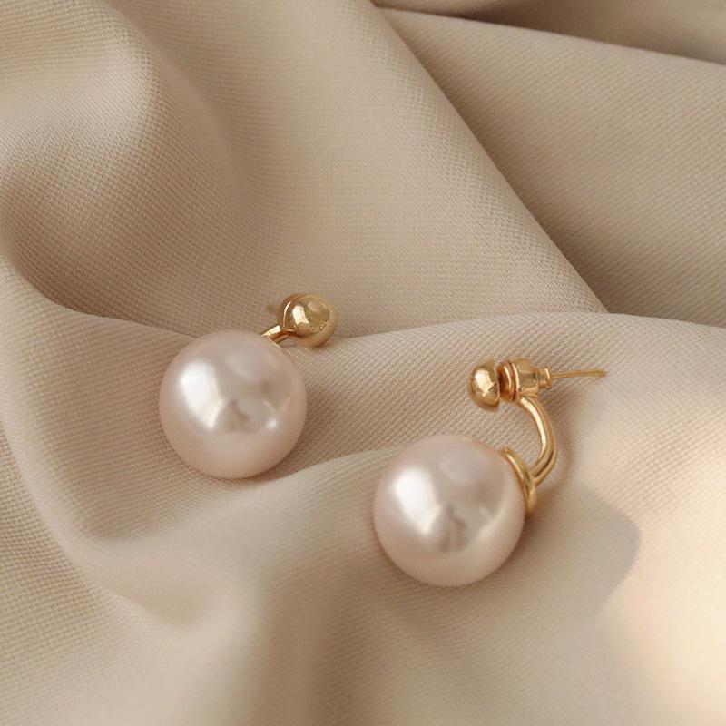 Pearl Dangle Stud Earrings for Women: Korean Fashion, Stylish Two-Way Wear, New Temperament Ear Ornaments