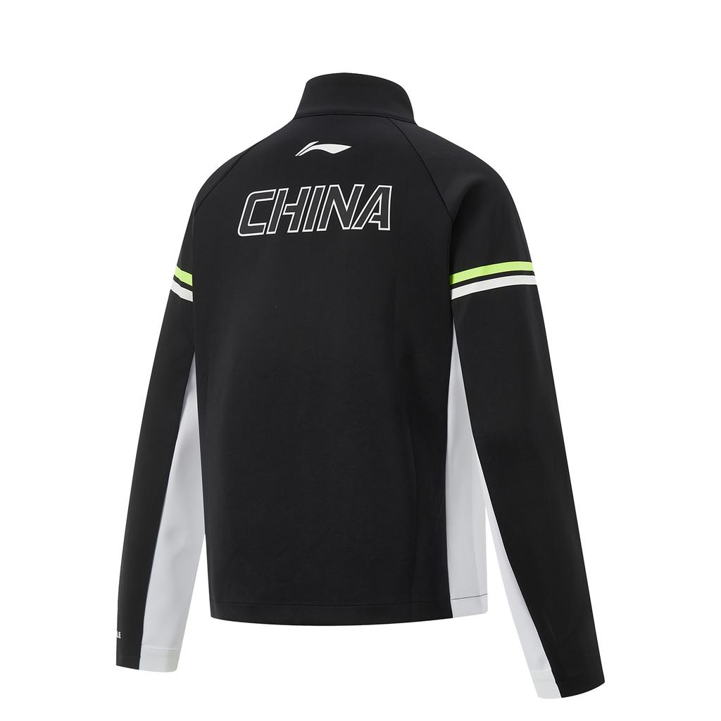 Li Ning Table Tennis Series Long Sleeve Stand Collar Jacket Women Jacket Black AWDV274-1