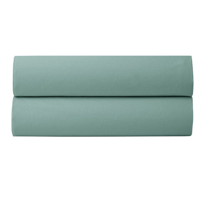 Drap housse percale "Julian" avec bonnet 35 cm toutes dimensions Coton Pur - Julian Céladon - 200 x 200 cm bonnet de 35 cm