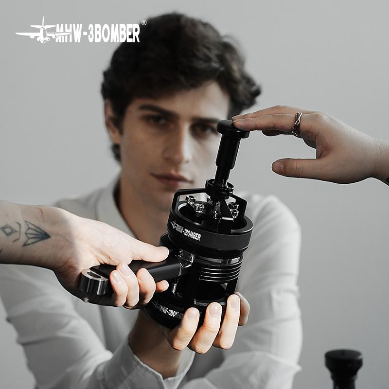MHW-3BOMBER WDT Espresso Stirrer for 51/53/58mm Portafilter Distribution Tool Adjustable Depth with 6 Needles Coffee Accessories