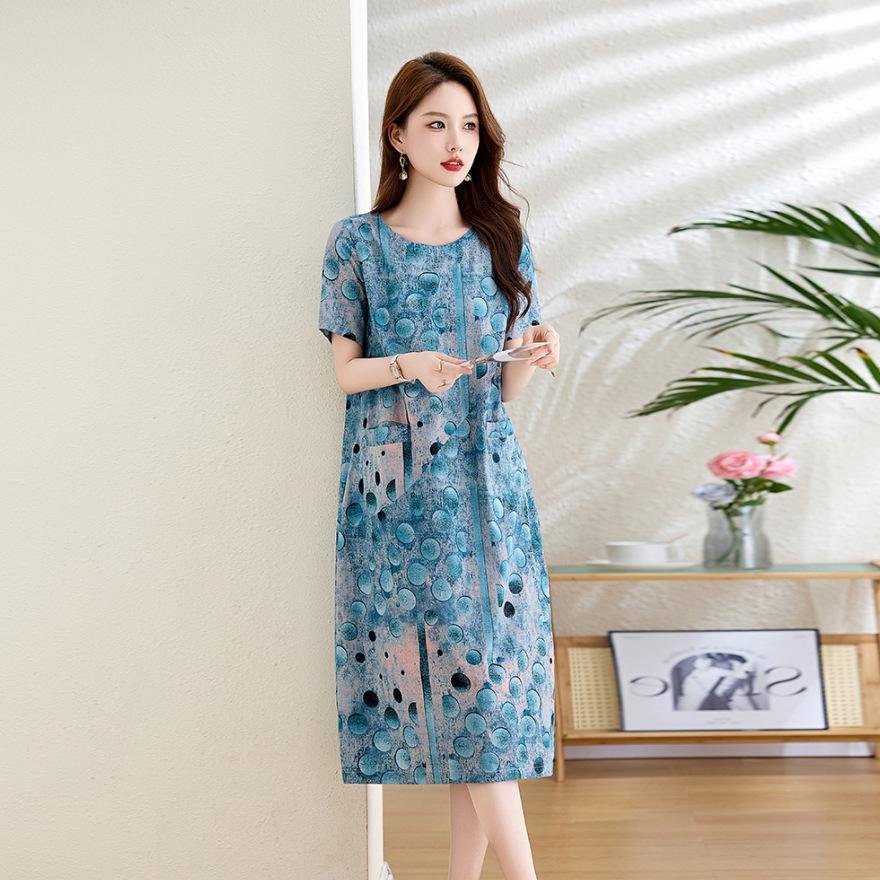 Fashion casual dress women's  new loose belly covering temperament noble middle-aged skirt