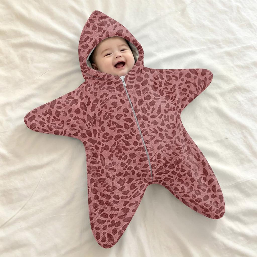 Infant Flannel Swaddle Blanket with Leopard and Polka Dot Print and, Sleep Sack Wrap, Cozy Travel Swaddle for Outdoor Use