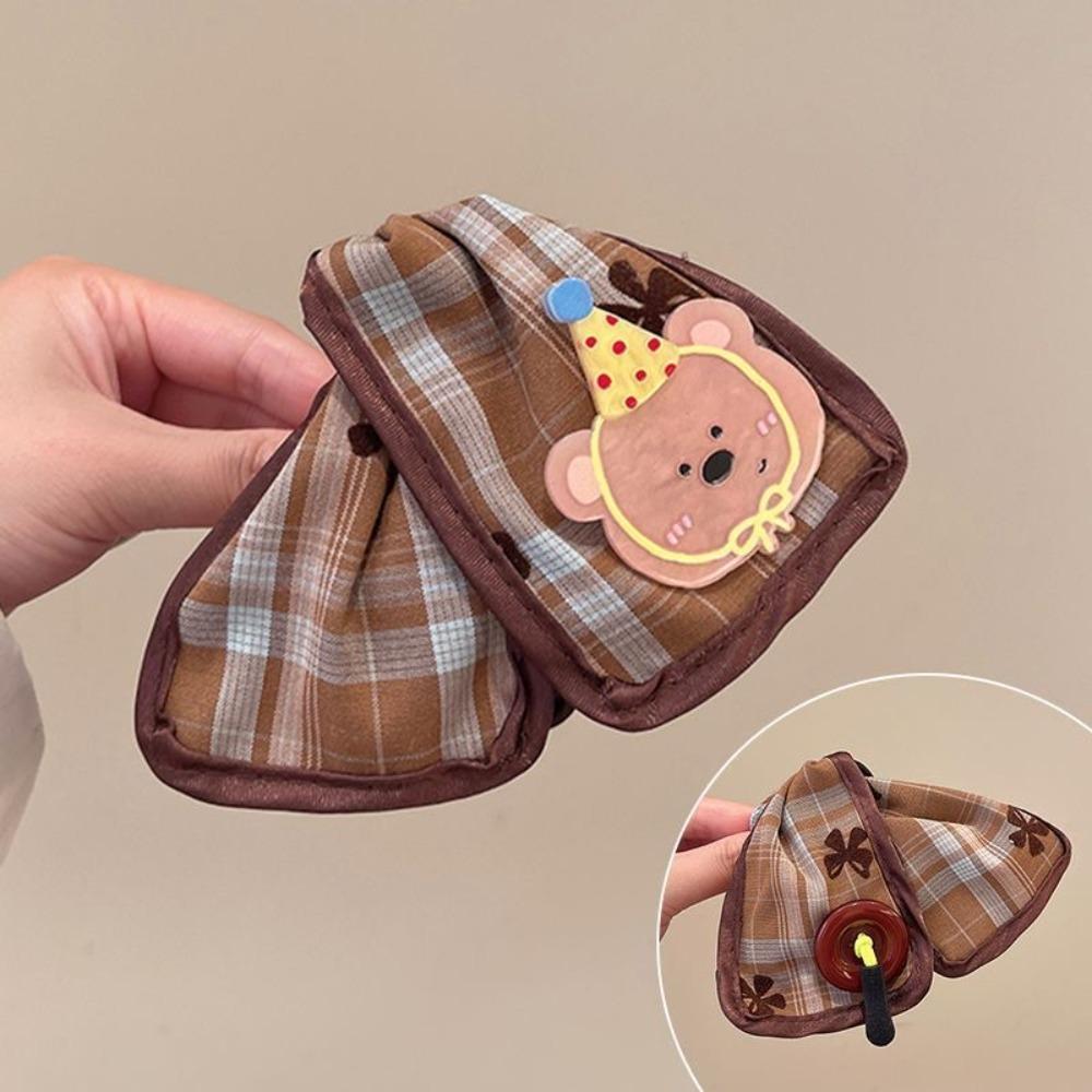 Plaid Cloth Shark Clip Cartoon Hairpins Fashion Cloth Hair Claws  Party Hair Accessories