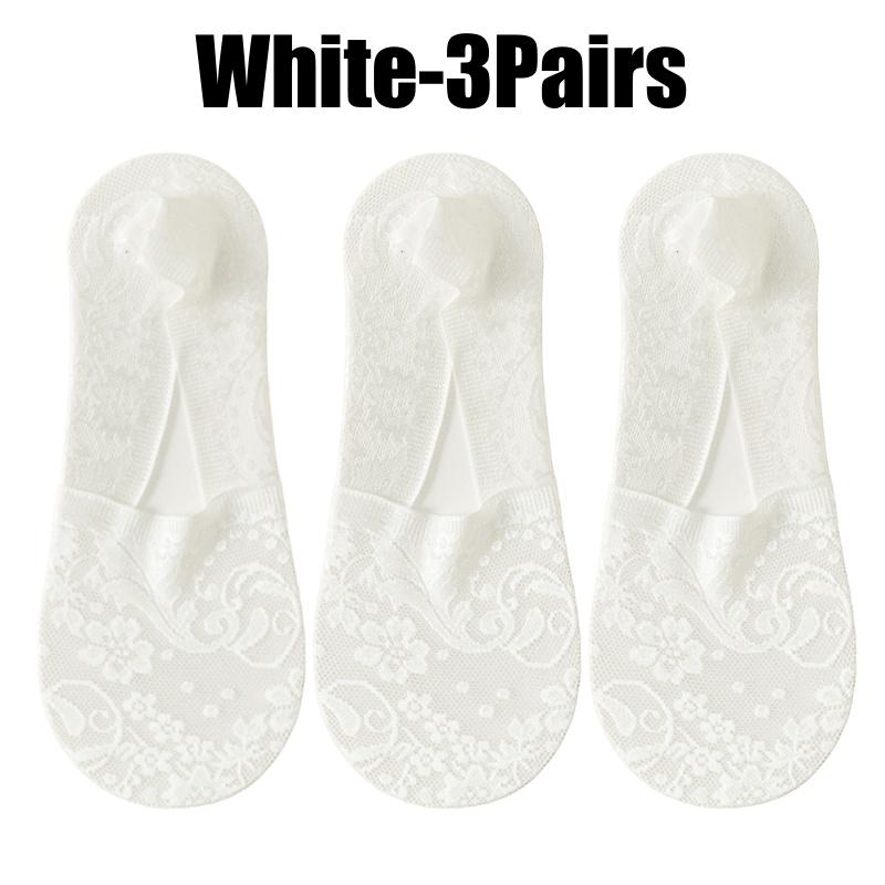 Non Slip Heel Ladies Lace Boat Socks Pure Cotton Breathable Low Cut Invisible Ankle Socks Women Summer Thin Casual Socks