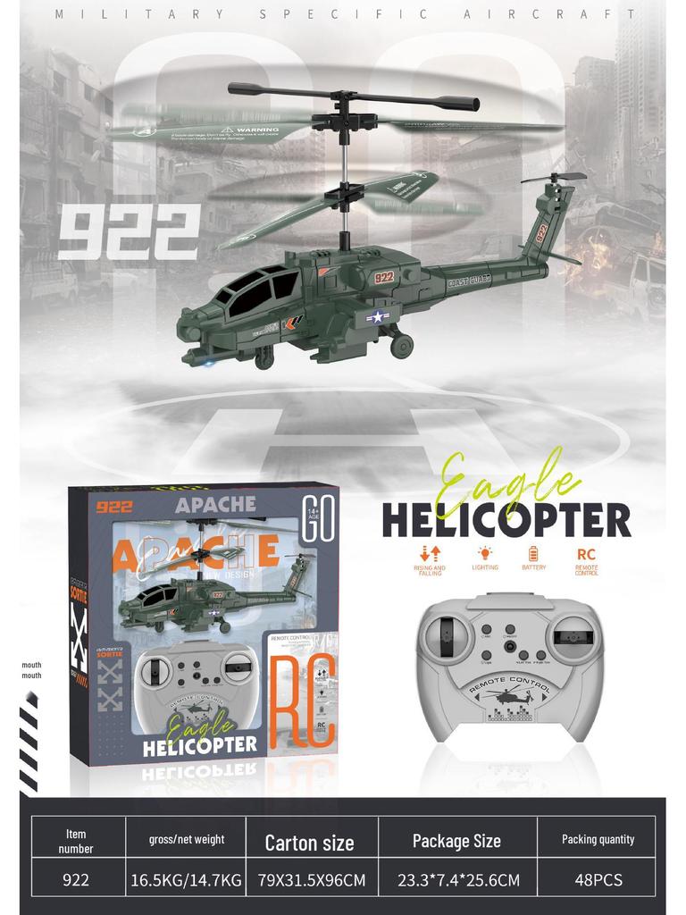 3.5-Channel Alloy Remote Control Helicopter with Cool Lights - Drop-Resistant Toy Aircraft