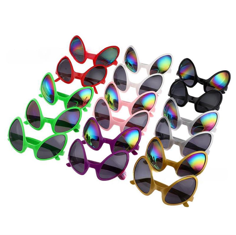 1 Stück Modische Feiertags-Tanz-Sonnenbrille für Männer und Frauen, mehrfarbiger Rahmen, übertrieben lustige Sonnenbrille, Alien Cool, Disco-Brille, Schutzbrille