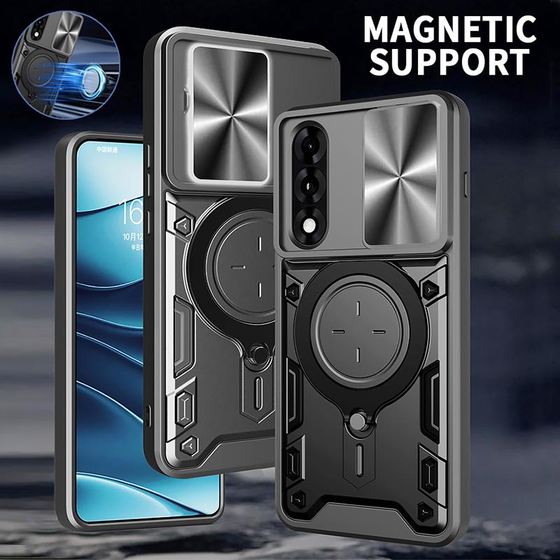 Armor Protection Slide Lens Phone Cover For OnePlus Nord 5 5G Case Car Magnetic Holder Ring Stand for One Plus 1+ Nord5 5G Funda