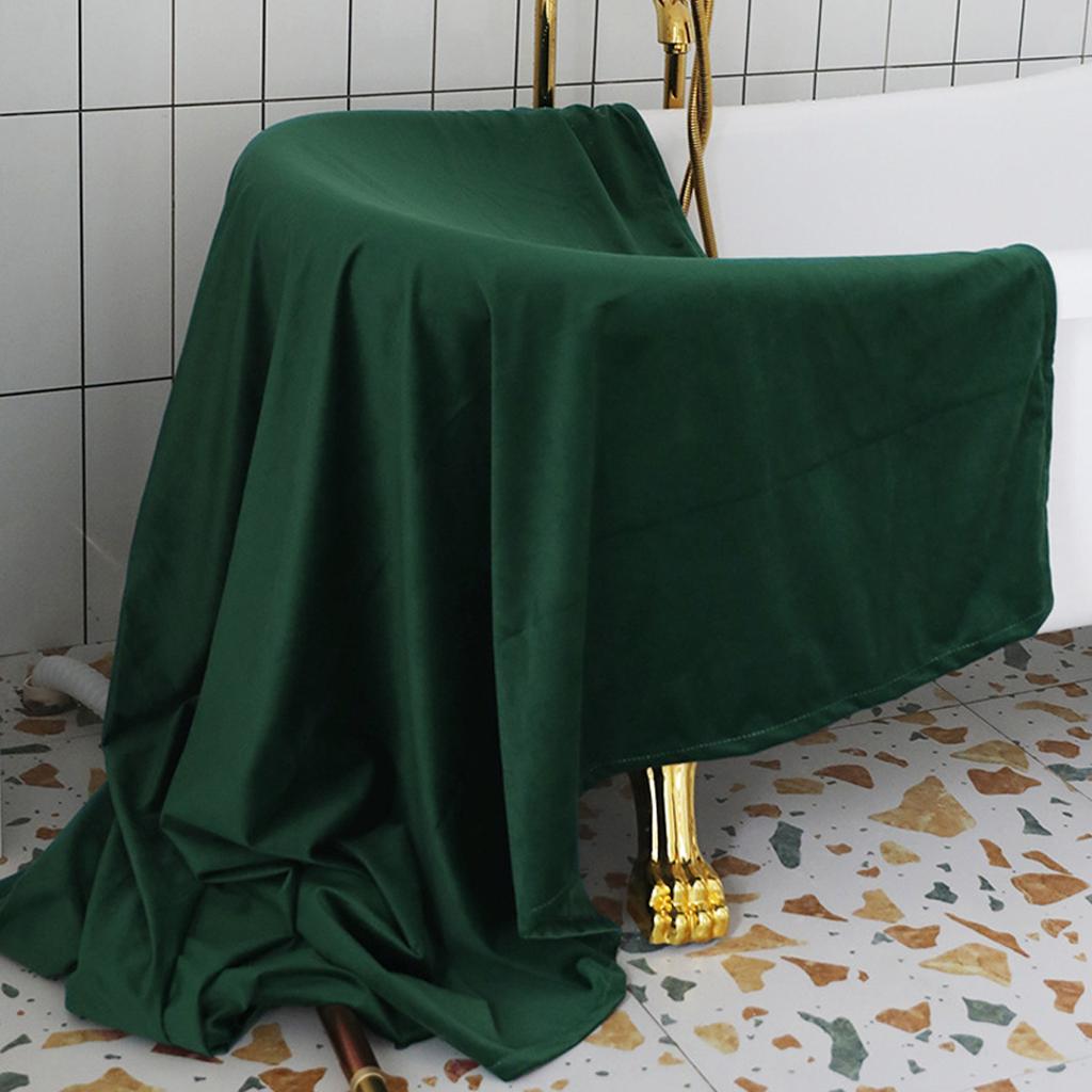 Tenda da doccia in velluto nero, 260 g/m², tenda da doccia di lusso, con ganci, spesso lavabile, tenda da doccia impermeabile per bagno, hotel, vasche, 183 x 183 cm
